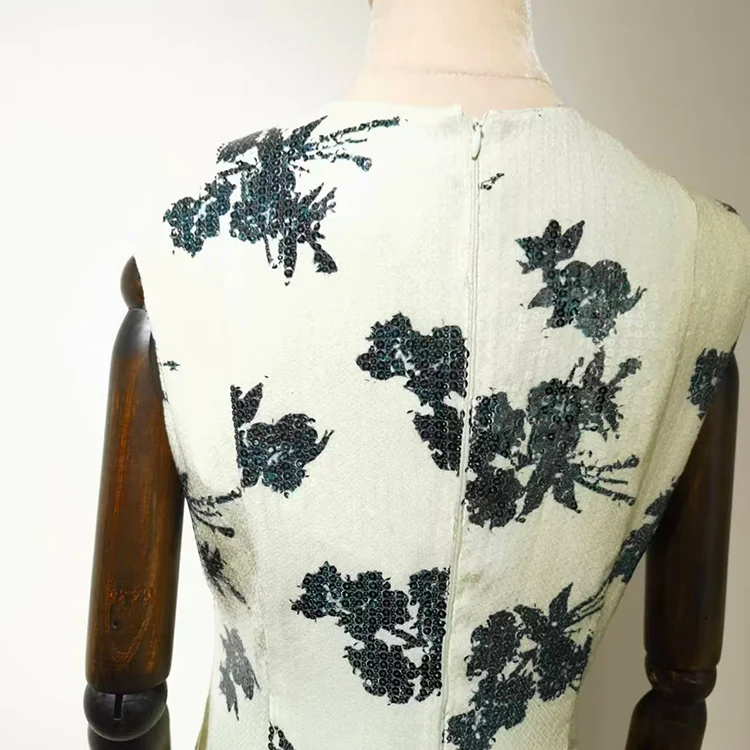 Retro Floral Sequin Mini Dress - S01105000047