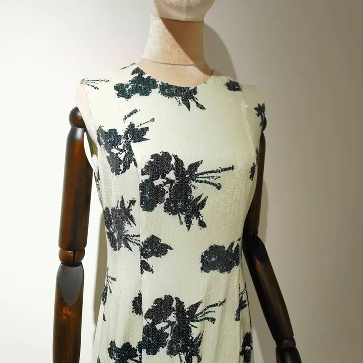 Retro Floral Sequin Mini Dress - S01105000047