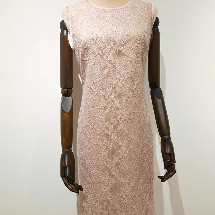 Blush Pink Sequin Lace Sheath Dress - S01105000055