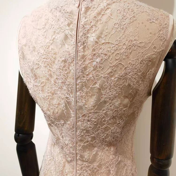 Blush Pink Sequin Lace Sheath Dress - S01105000055