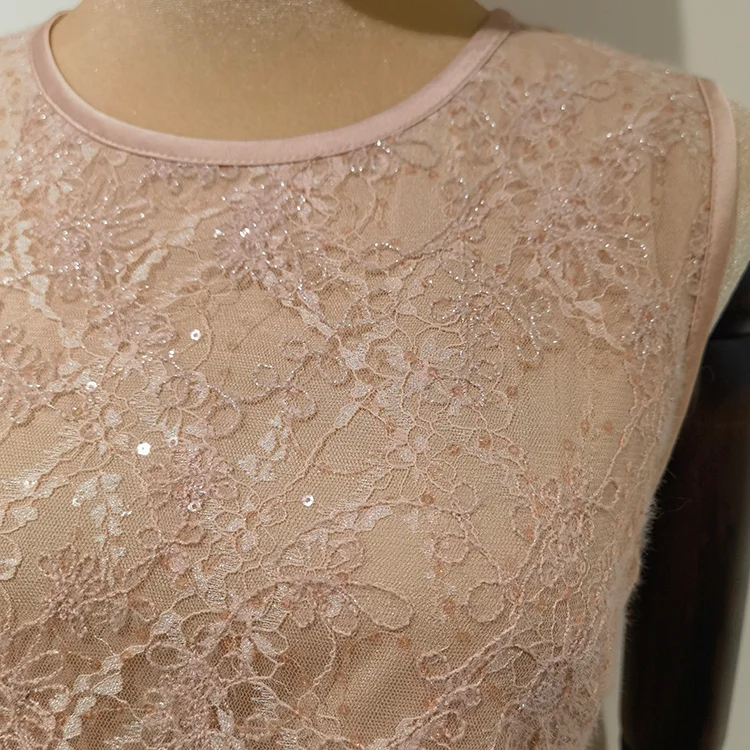 Blush Pink Sequin Lace Sheath Dress - S01105000055