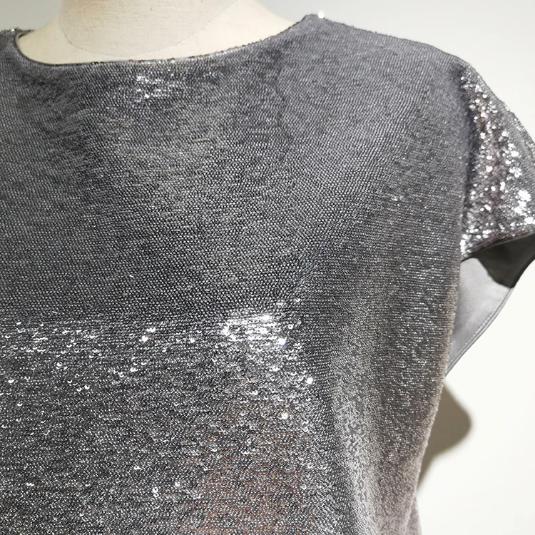 Silver Sequin Dolman Top - S01160000034