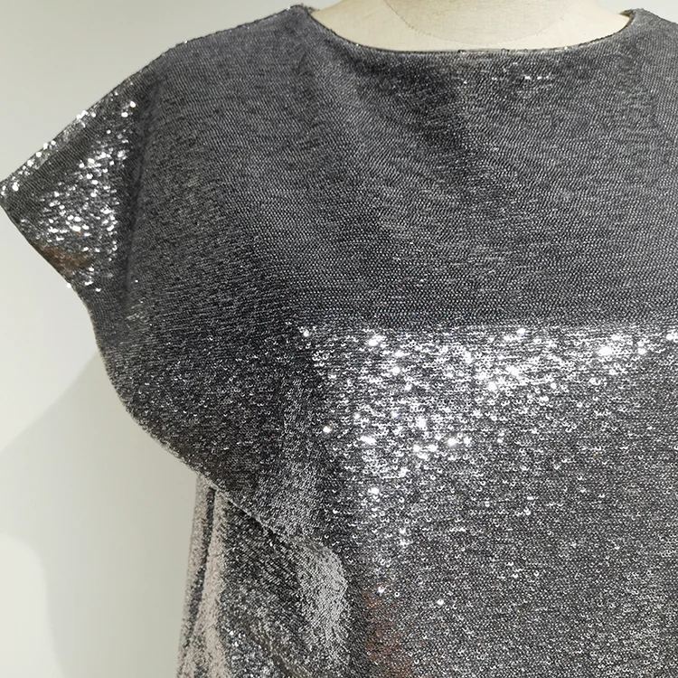 Silver Sequin Dolman Top - S01160000034