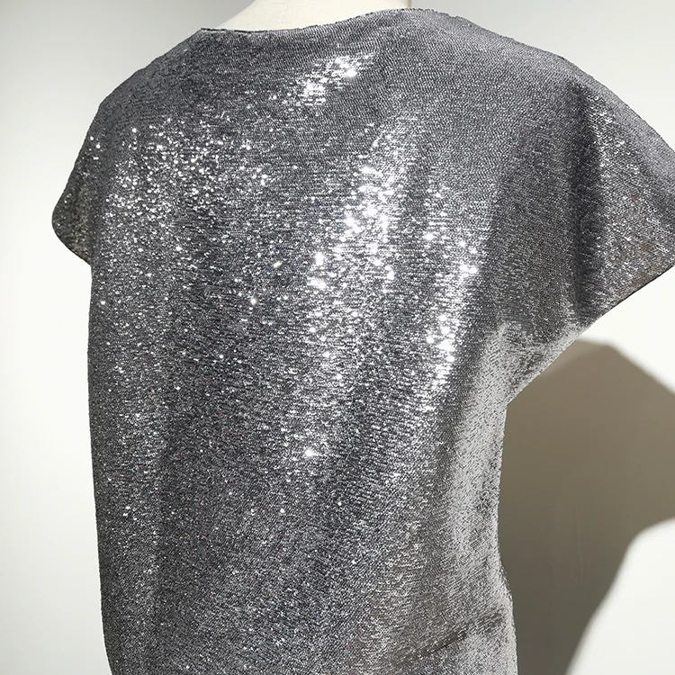 Silver Sequin Dolman Top - S01160000034