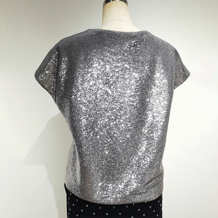 Silver Sequin Dolman Top - S01160000034