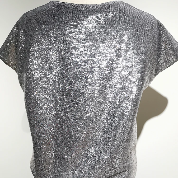 Silver Sequin Dolman Top - S01160000034