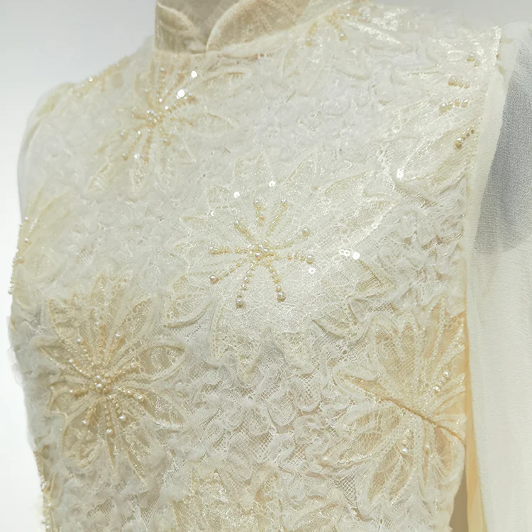 Ivory Beaded Lace Dress - S01205000089