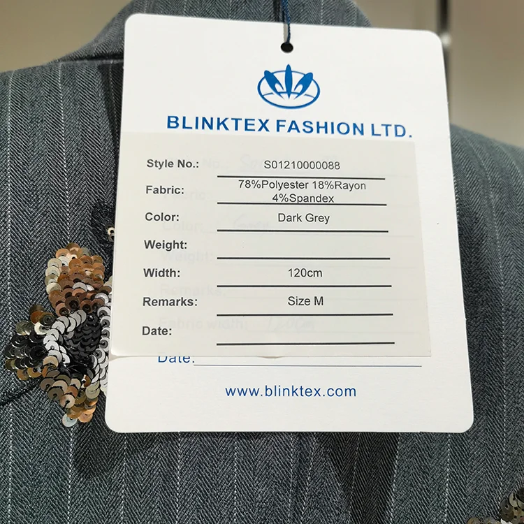 Pinstripe Sequin Long Coat - S01210000088