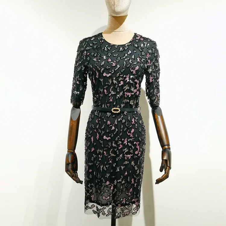 Lace Sequined Cocktail Dress - S01305000004