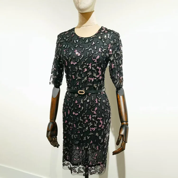 Lace Sequined Cocktail Dress - S01305000004