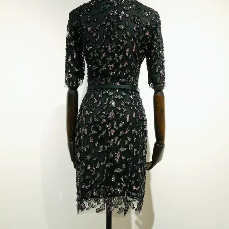 Lace Sequined Cocktail Dress - S01305000004