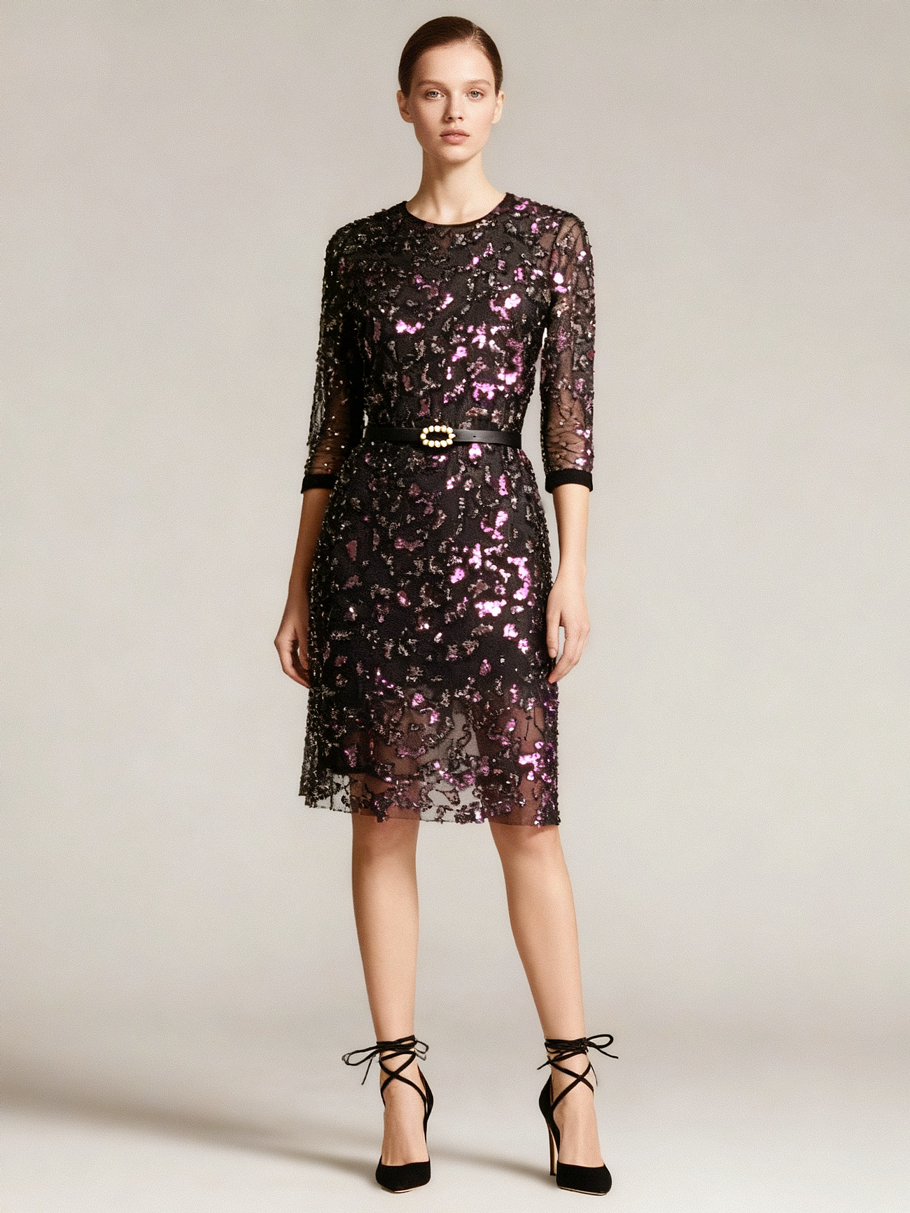 Lace Sequined Cocktail Dress - S01305000004