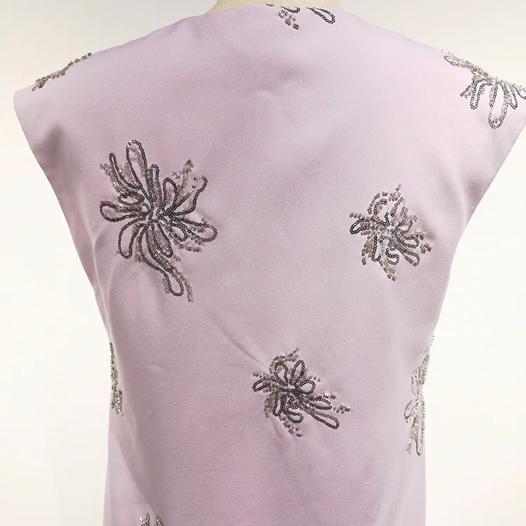 Beaded V-Neck Mini Dress - S01305000017