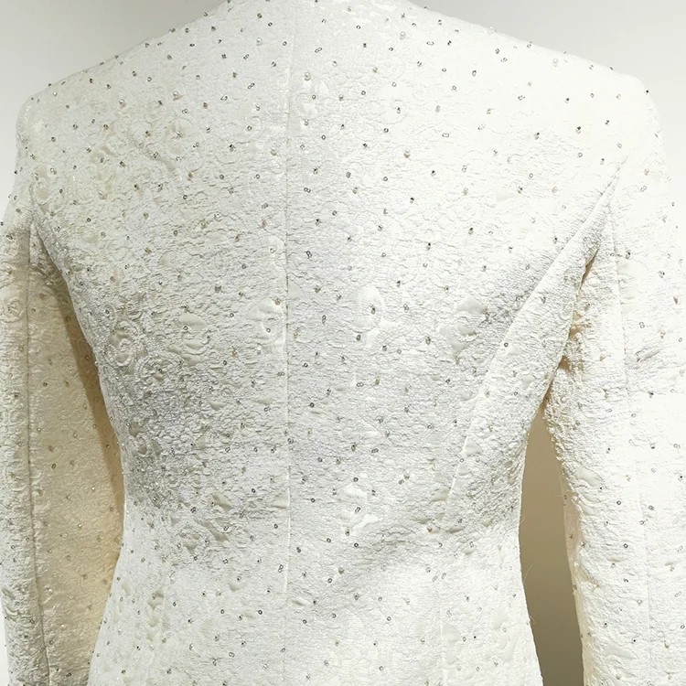 Beaded Lace Mandarin Collar Jacket - S01310000015