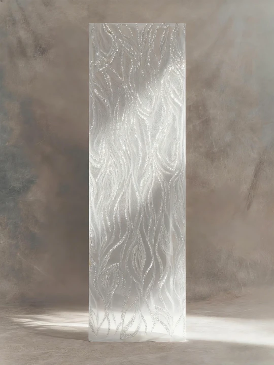 FT25-124 Modern Abstract Wave Beaded Lace for Glamorous Bridal Gowns