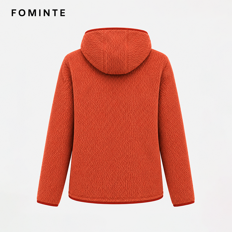 Women's Red Hooded Full-Zip Fleece Jacket