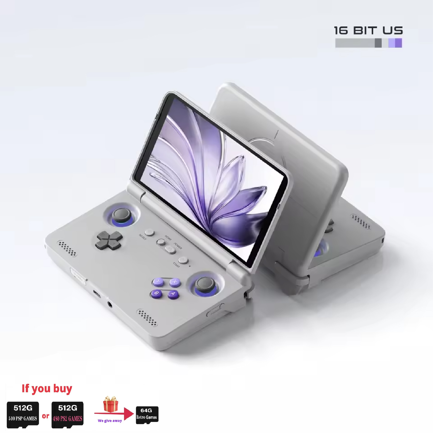 Retroid Pocket Flip2 SD865 5.5”1080p OLED WIFI6 Android Handheld Portable Gaming Console With Hall Rockers Folding Game