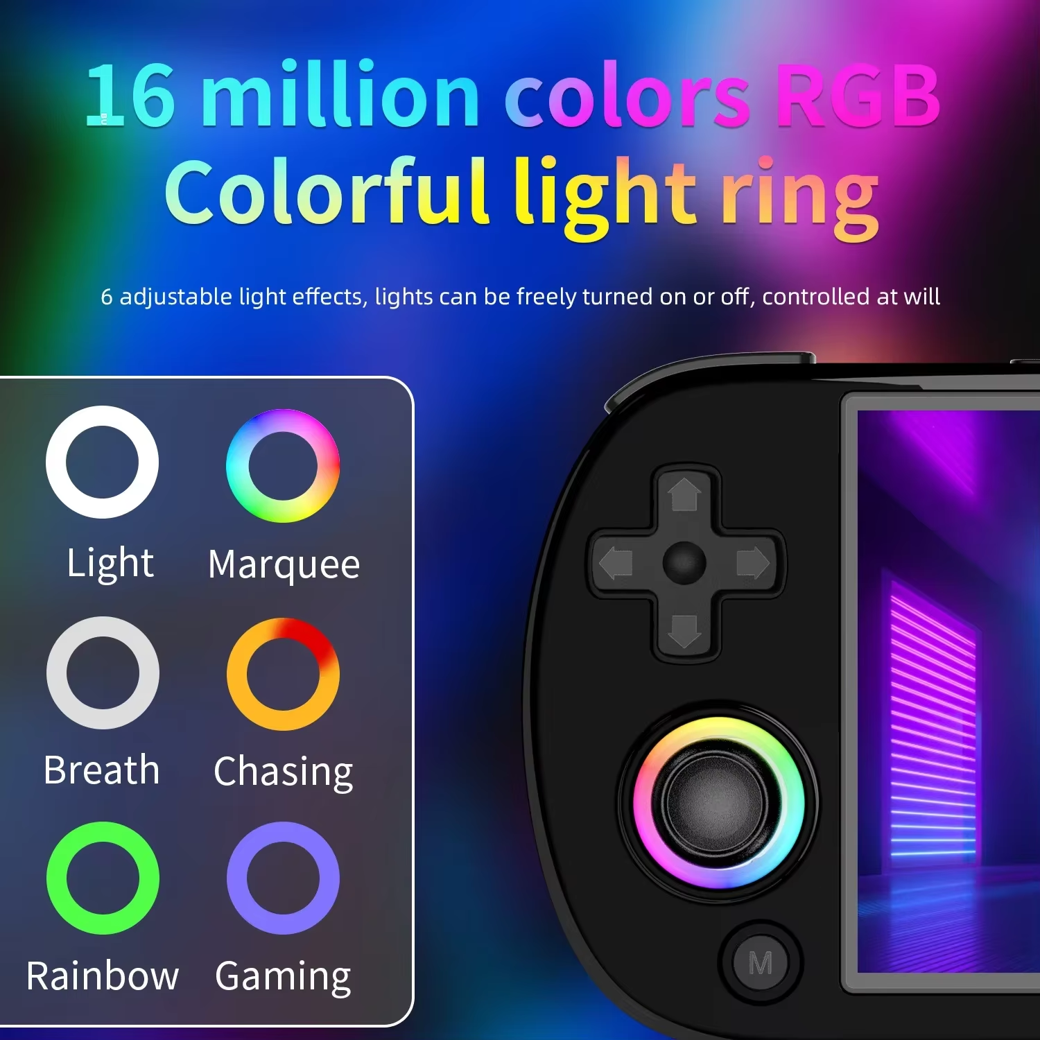 ANBERNIC RG40XX H Handheld Game Console Linux System Joystick RGB Lighting Effect 256G 300+ PSP Game Video Player Trimui Console