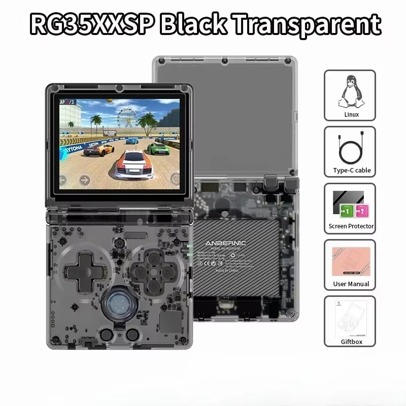 ANBERNIC RG35XXSP Flip Handheld Game Consoles 3.5-inch IPS 640*480 Screen Retro Video Game Linux WIFI 3300mAh 256G PSP 300+Games