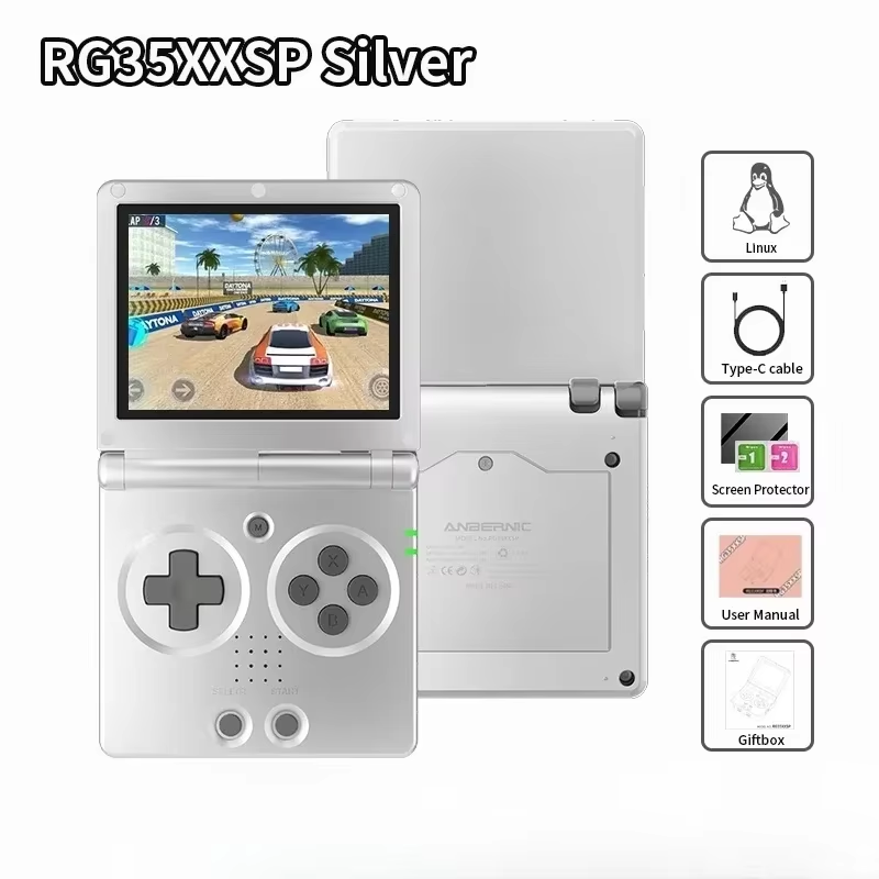 ANBERNIC RG35XXSP Flip Handheld Game Consoles 3.5-inch IPS 640*480 Screen Retro Video Game Linux WIFI 3300mAh 256G PSP 300+Games