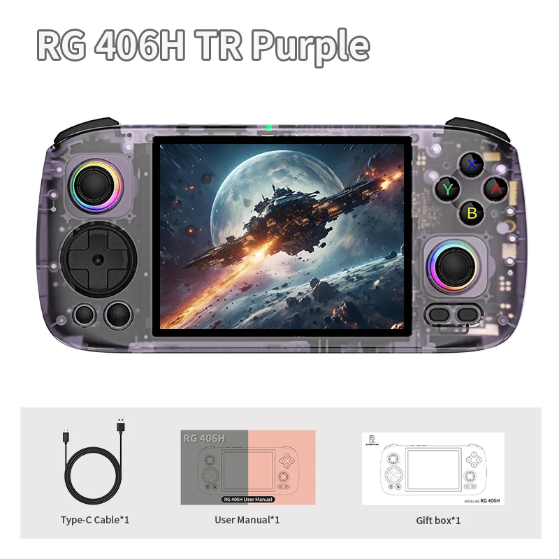 ANBERNIC RG406H Retro Handheld Game RG 406H Video Player Console Android 13 4 Inch Screen Bluetooth WIFI 8G+128G PSP PS2 Player