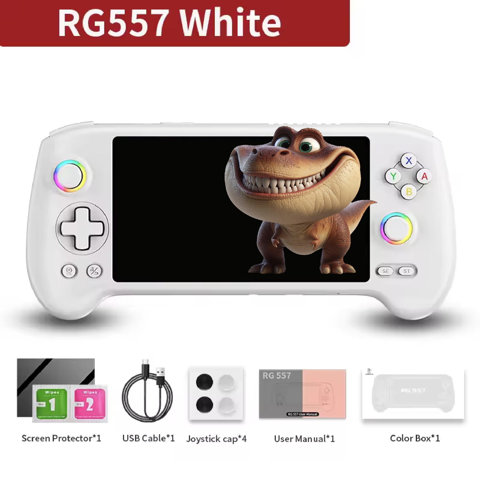 ANBERNIC RG557 Retro Handheld Game Console 5.48 Inch AMOLED Screen Handheld Emulator Android 14 System Dimensity 8300 Processor