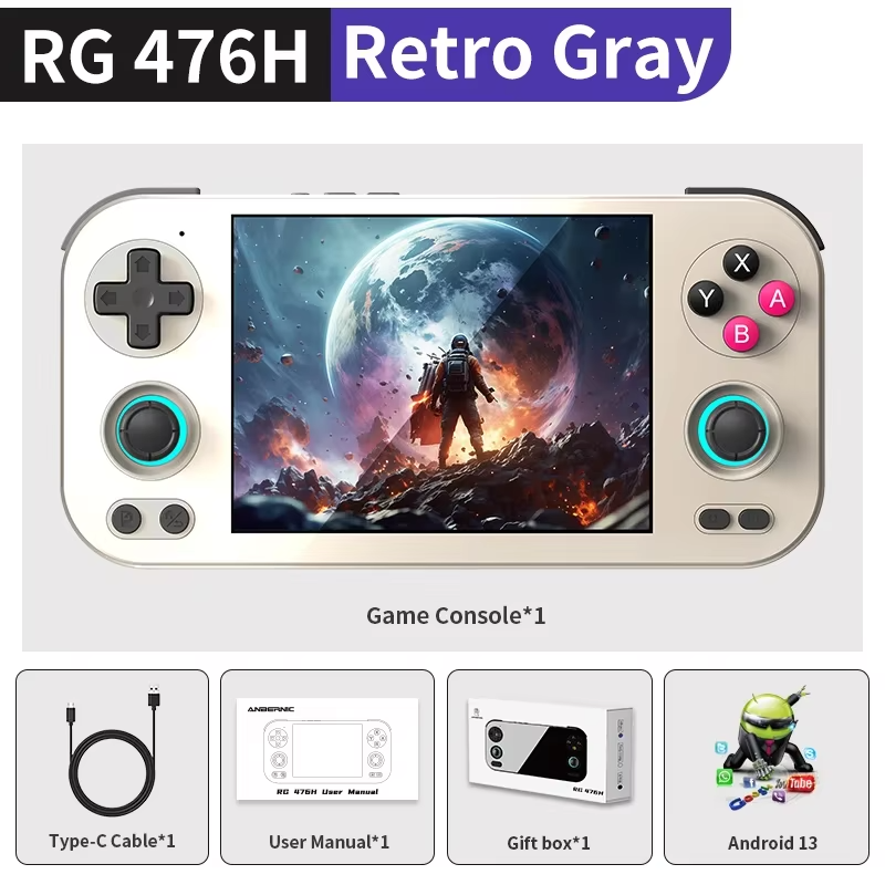 ANBERNIC RG476H Retro Handheld Game Video Player Console 4.7-inch LTPS In-Cell Outdoor special Android 13 512G PSP PS2 RG 476H