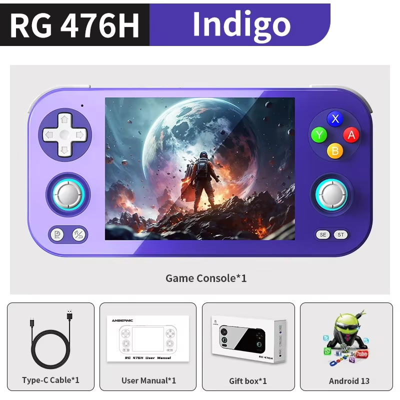 ANBERNIC RG476H Retro Handheld Game Video Player Console 4.7-inch LTPS In-Cell Outdoor special Android 13 512G PSP PS2 RG 476H