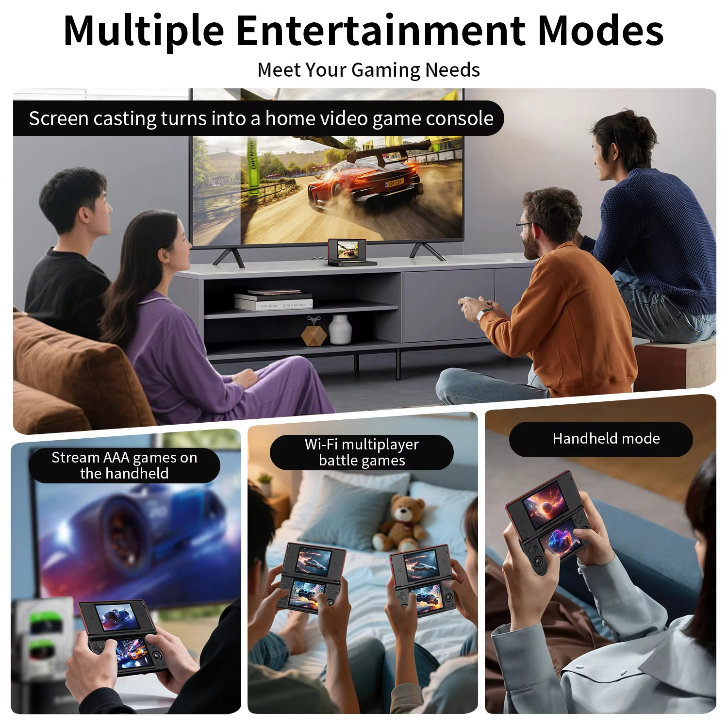 Pre-sale Anbernic RG DS Handheld Game Console 4" IPS Dual Screen Android Flip Video Games Player Supports RixelHK Wifi Streaming