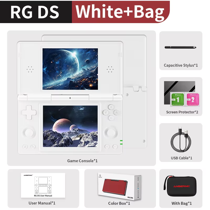 Pre-sale Anbernic RG DS Handheld Game Console 4" IPS Dual Screen Android Flip Video Games Player Supports RixelHK Wifi Streaming