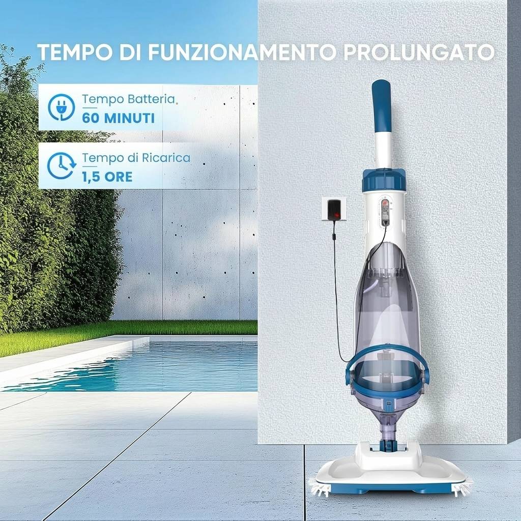 ENHULK è una macchina per la pulizia di piscine senza fili, ricaricabile e portatile.