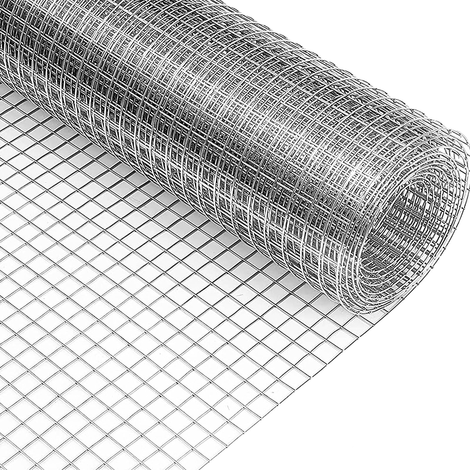 Malla metálica de alambre galvanizado, 30 cm x 6 m, malla de alambre para jaulas, valla para conejos, malla antihurones en rollo para jardín y bancales elevados