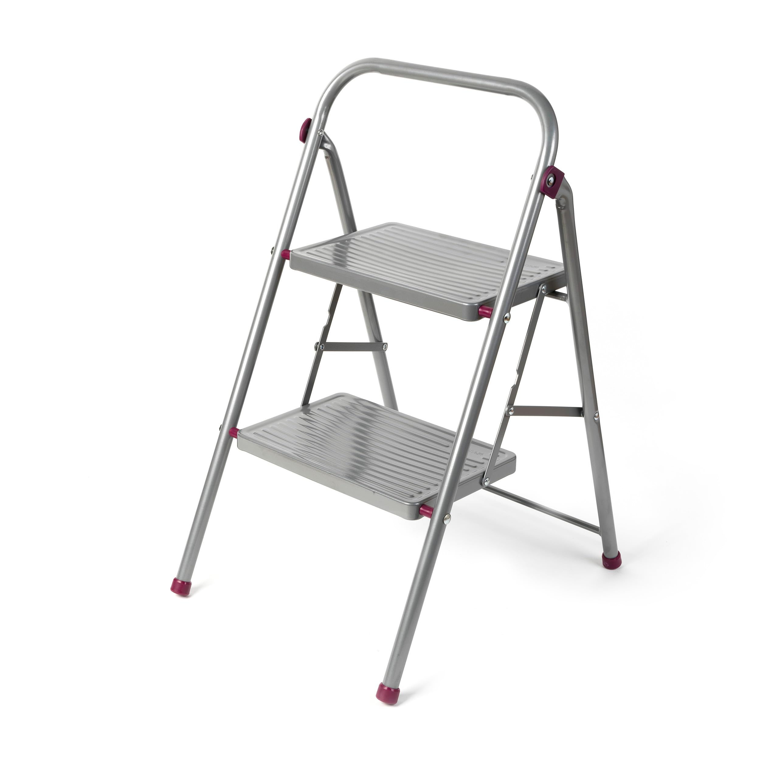 Escaleras Plegables de 3 Escalones, Capacidad de 150KG con Pedales Antideslizantes Anchos, Taburete Escaleras de Mano de Acero, Manubrio de Esponja, Uso en Interiores y Exteriores, Negro