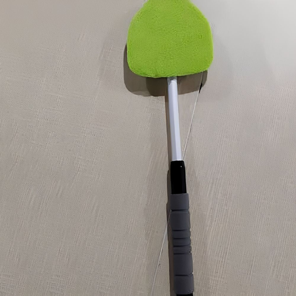 Windshield Cleaning Tool, Microfiber Car Window Cleaner with 4 Reusable and Washable Microfiber Pads and Extendable Handle