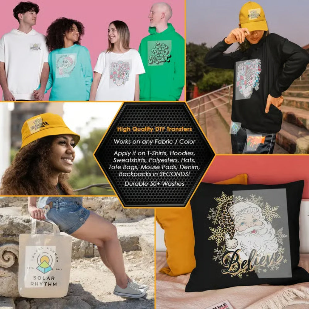 Christmas Mystery DTF Transfer Bundle for T-Shirts, Totes & DIY Gifts