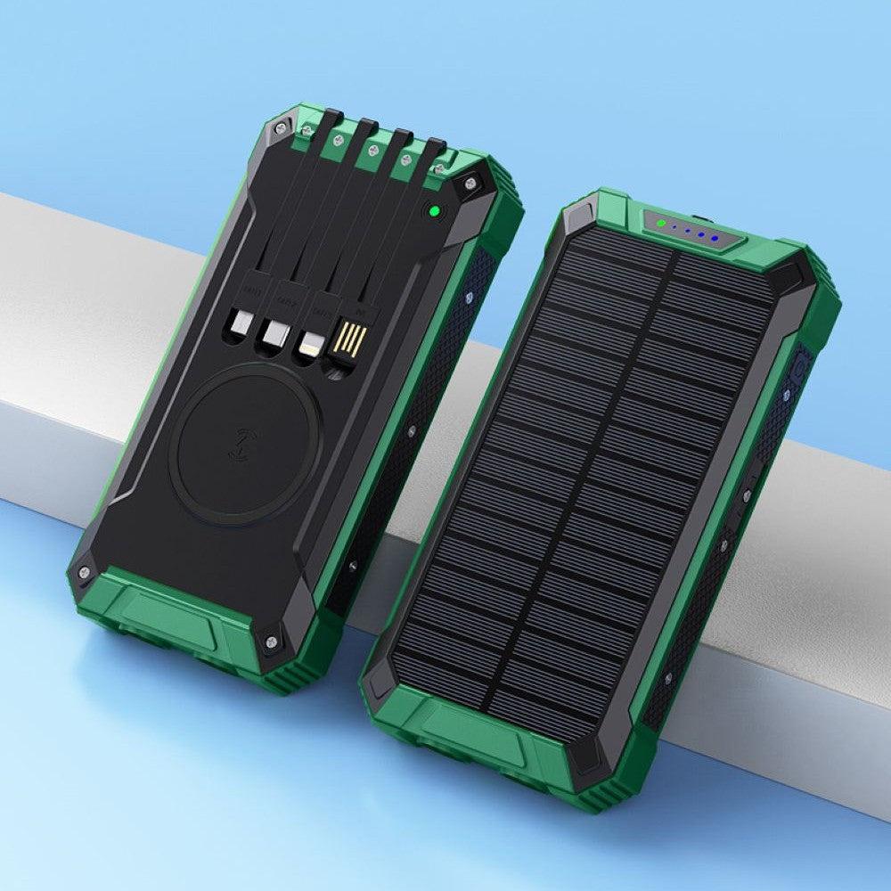 20000mAh Solar Charger Power Bank – Waterproof Outdoor Portable Battery with Wireless Charging