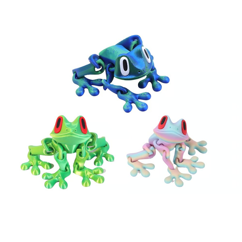 3D Printed Magnetic Frog – Poseable Desk Toy & Fridge Magnet
