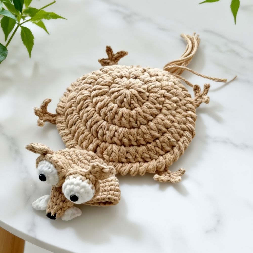 Cute Handmade Animal Crochet Coasters – Adorable Table Decor & Gift Idea