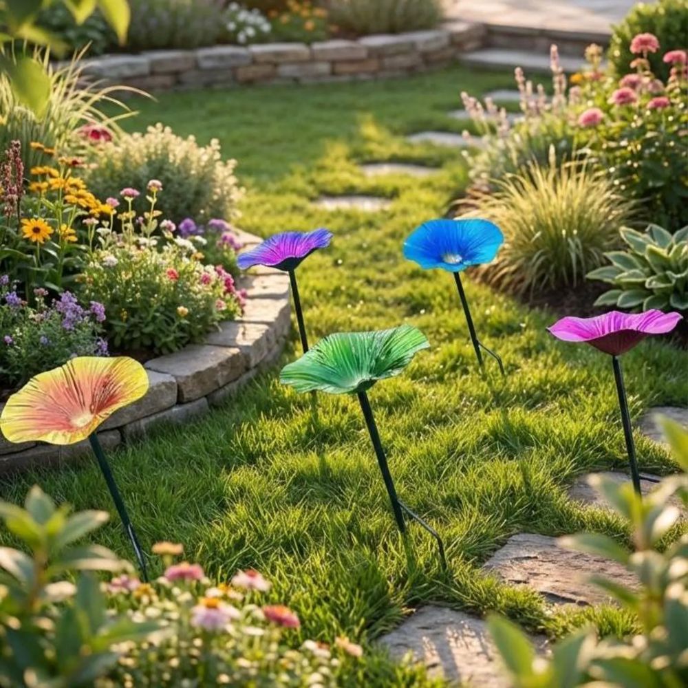 Handmade Metal Flower Garden Stake