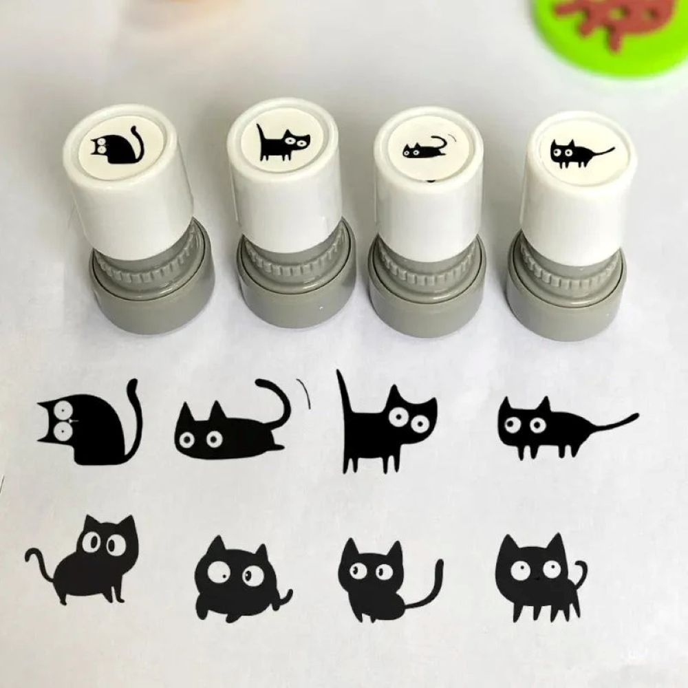 Cute Self-Inking Cat Stamps – 8 Playful Designs