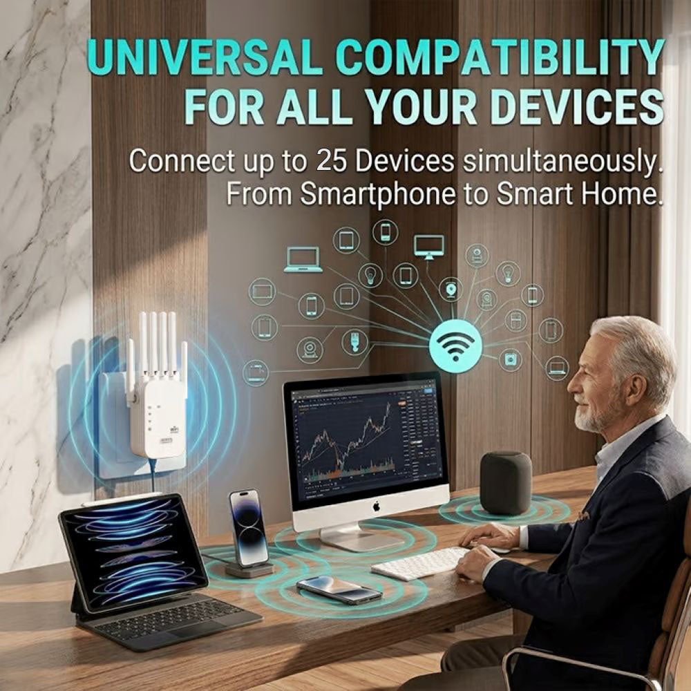 AC1200 Dual Band Wi-Fi Range Extender – 1200Mbps Signal Booster