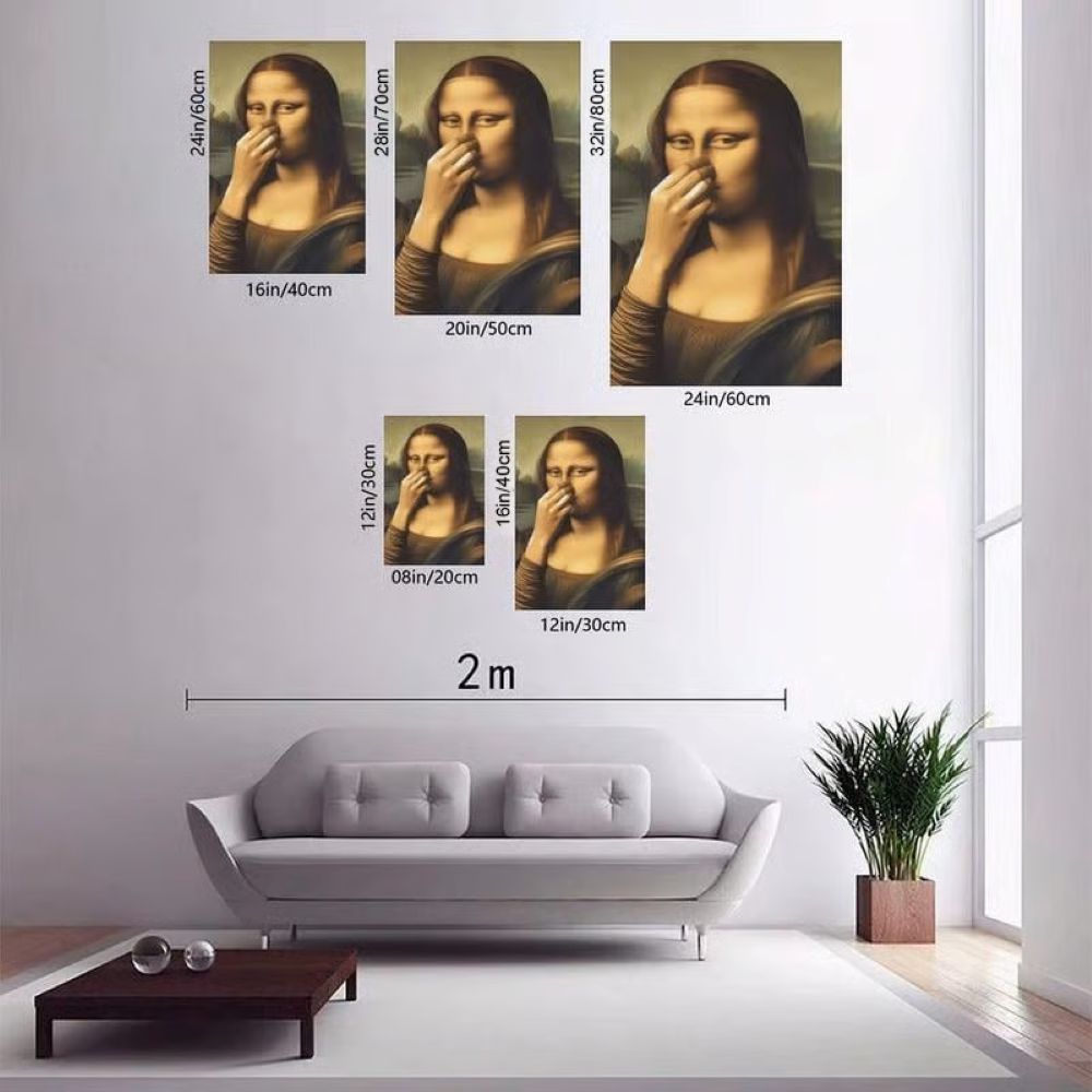Piece Mimics Mona Lisa Bathroom Wall