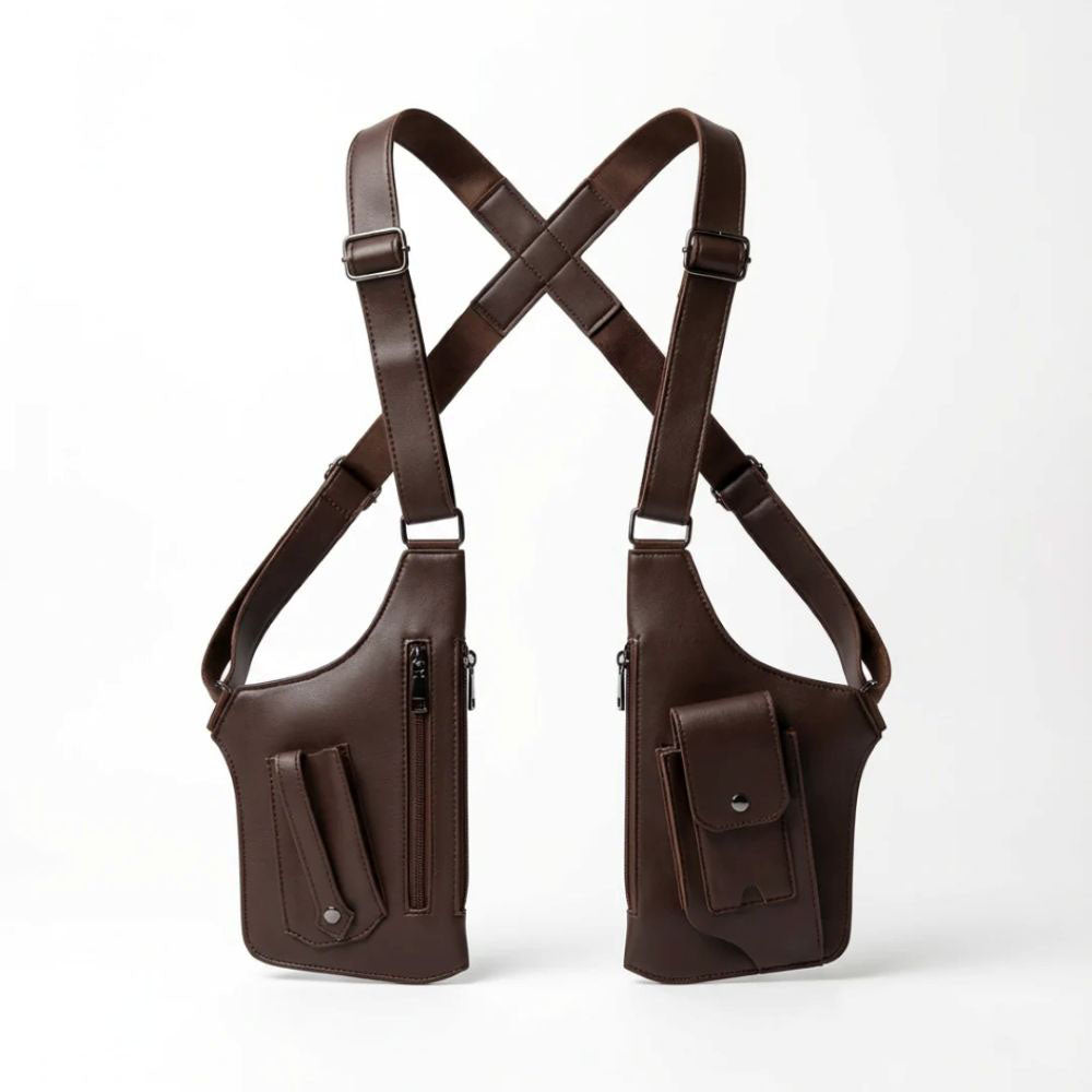 Premium Leather Shoulder Bag - Hidden Anti-Theft Compartments