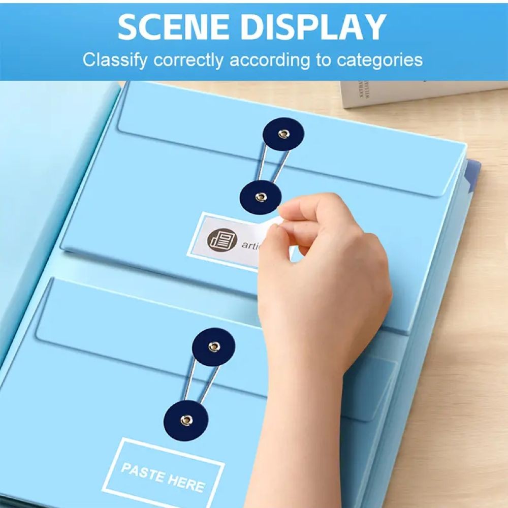 Accordion File Organizer Manila Pocket Document Folder for Passports, Birth Certificates & Important Papers, Office & Home Storage