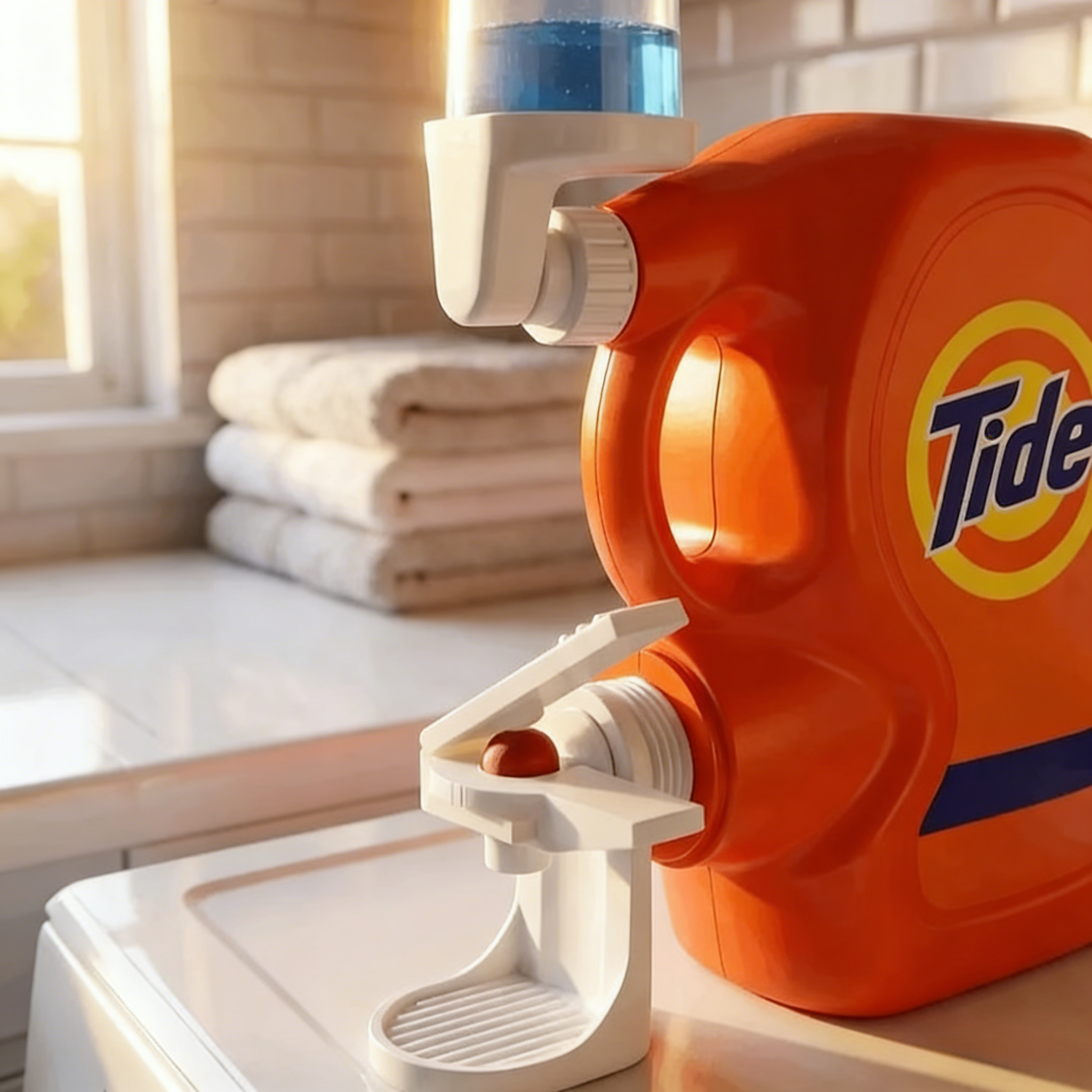 Laundry Detergent Station – Drip Catcher & Easy Press Cup Holder