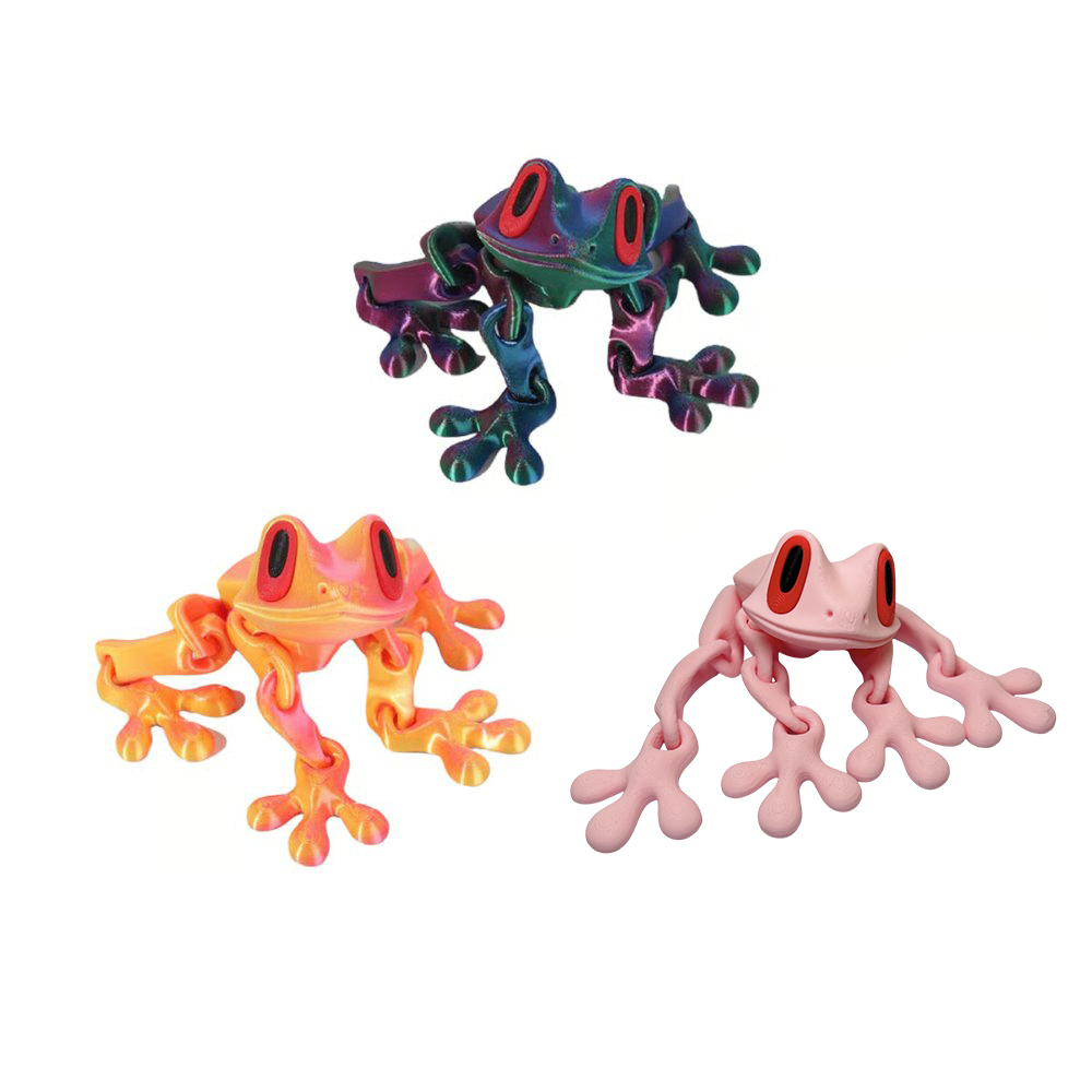 3D Printed Magnetic Frog – Poseable Desk Toy & Fridge Magnet
