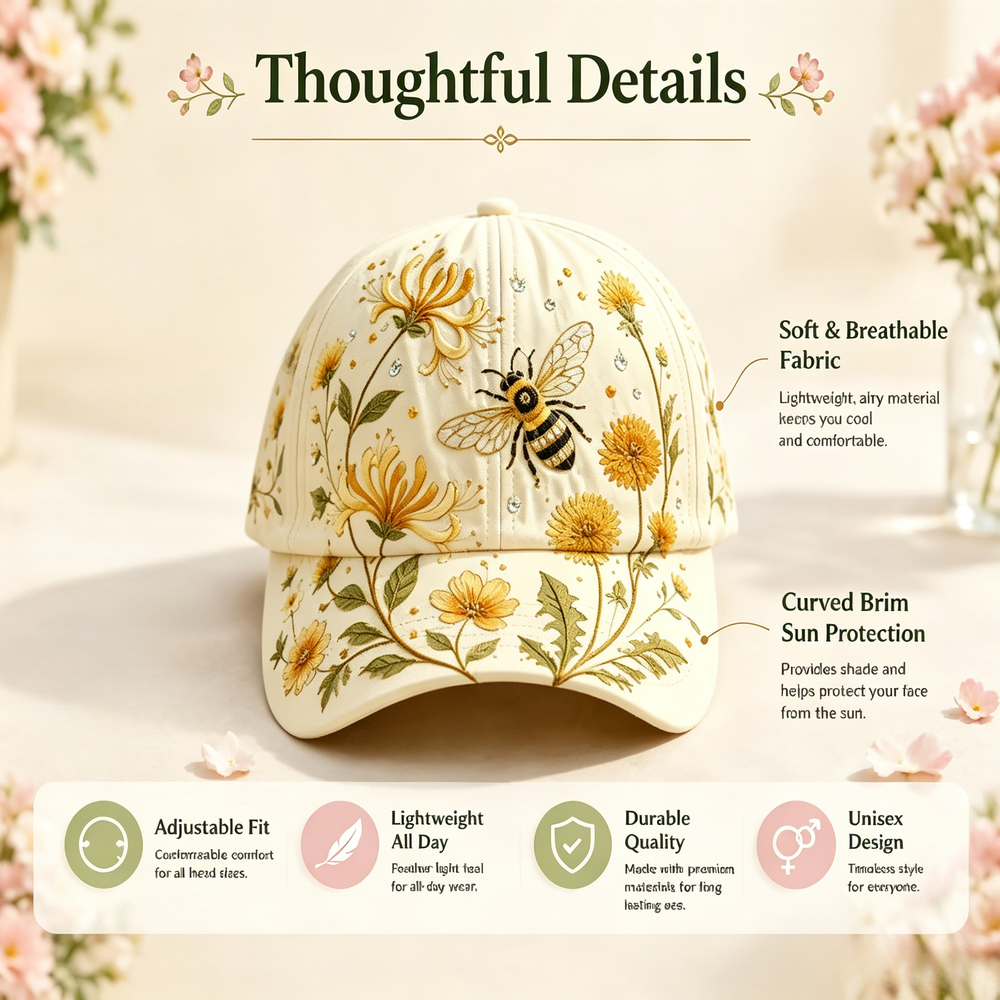 Garden Morning Floral Baseball Cap