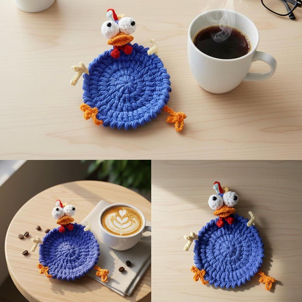 Cute Handmade Animal Crochet Coasters – Adorable Table Decor & Gift Idea