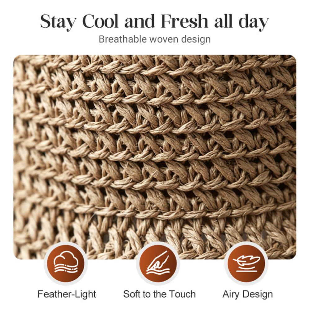 Wide Brim Straw Sun Hat with Bow