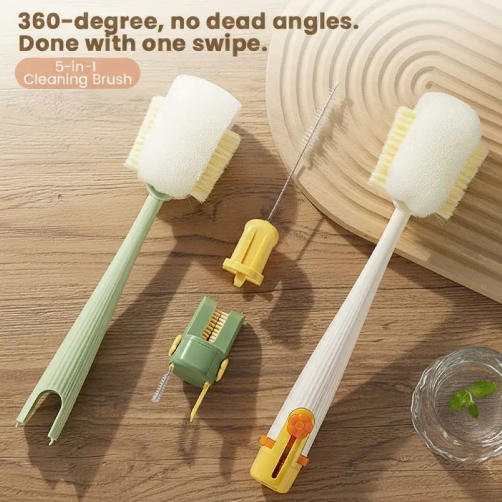 5-in-1 Bottle Cleaning Brush – Deep Clean Cups & Straws